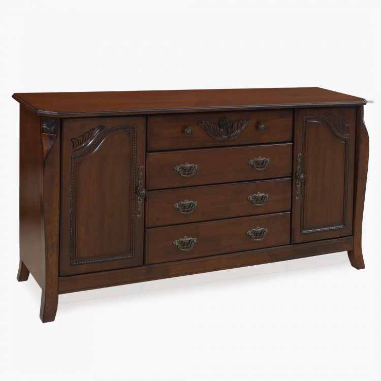 Mulex Rubber Wood Sideboard - Brown