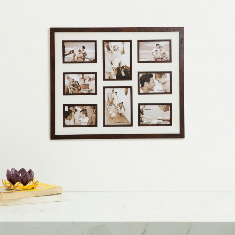 Photomontage MDF Collage Photo Frames : 59.5 cm L x 2.5 cm W x 49.5 cm H - Brown