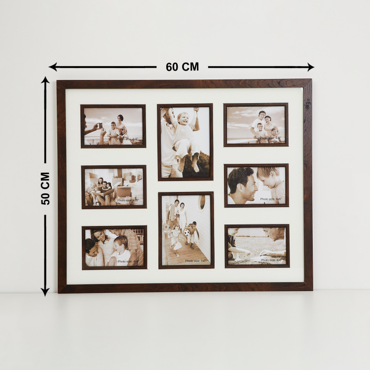 Photomontage MDF Collage Photo Frames : 59.5 cm L x 2.5 cm W x 49.5 cm H - Brown