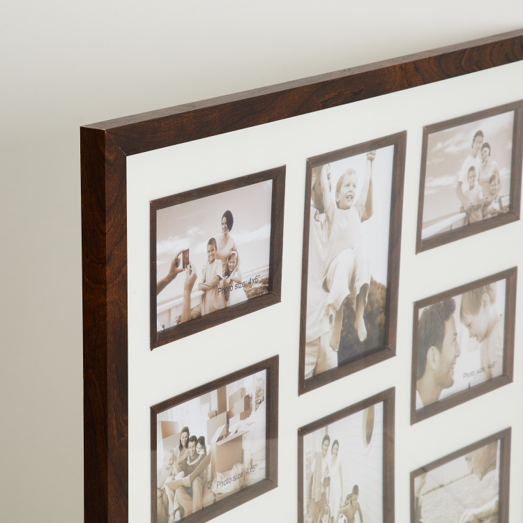 Photomontage MDF Collage Photo Frames : 59.5 cm L x 2.5 cm W x 49.5 cm H - Brown