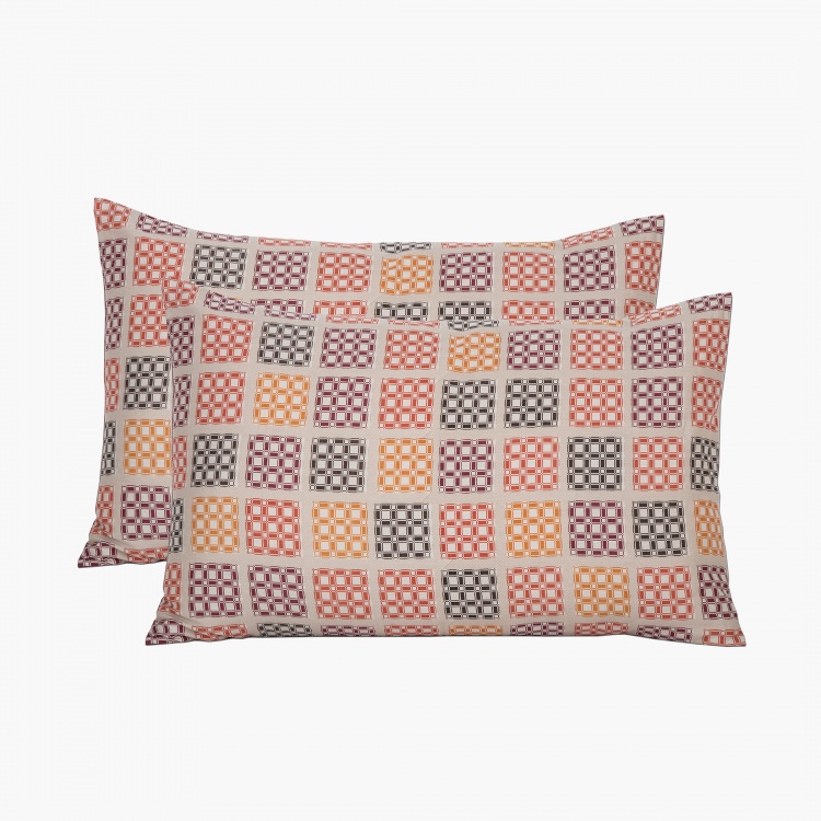 Maspar Fastive Solace Geometric Print Pillow Cover - Set of 2 - 50 x 75 cm