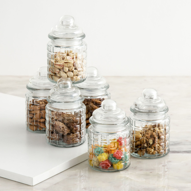 Mimosa Storage Glass Jars - Set of 6