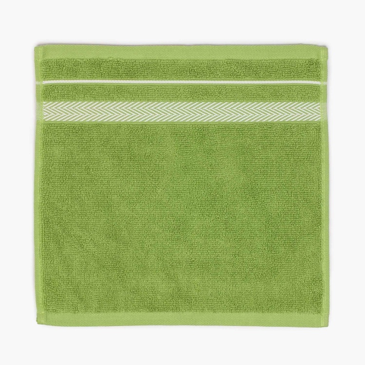 Essence Textured Cotton Face Towel : 30 cmL x 30 cmW Green