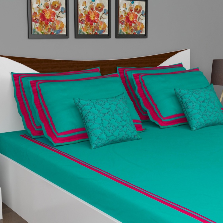 Ananda Catalina Contemporary Double Bedsheet Set- 7 pcs.