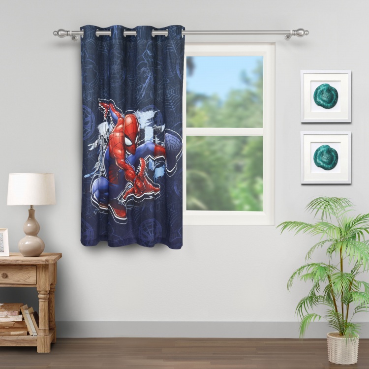 Spiderman Printed Cotton Single Window Curtain