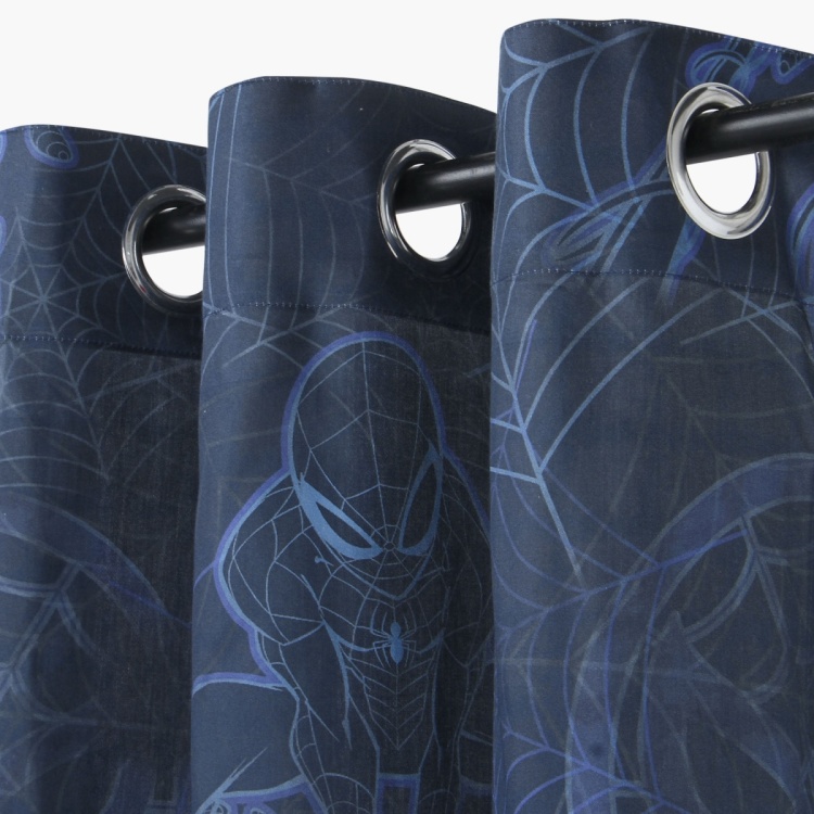 Spiderman Printed Cotton Single Window Curtain