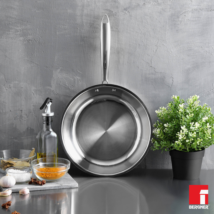 BERGNER Argent Triply Fry Pan - 24 cm