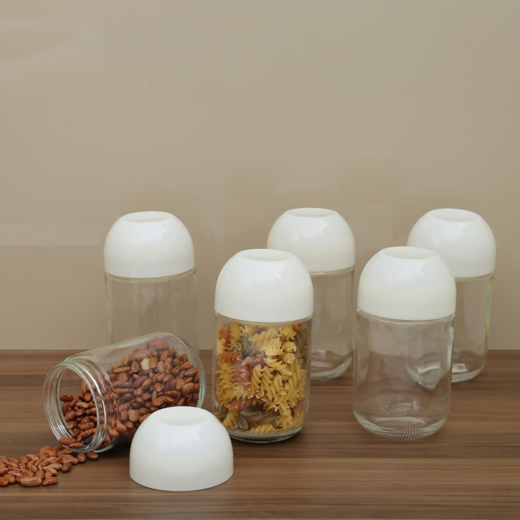 Siattle-Regal Glass Storage Jars- Set of 6