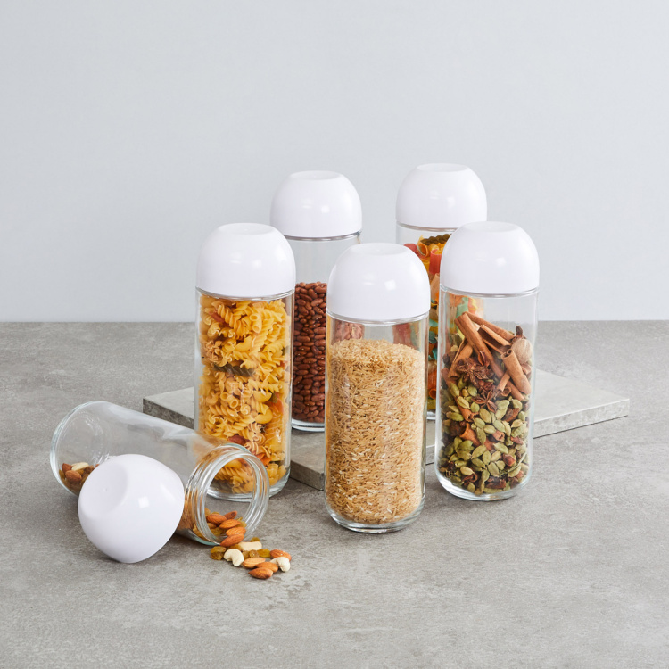 Siattle Glass Storage Jars- Set of 6