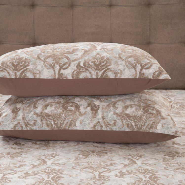 MASPAR Medivial Revival Foliate Printed 3-Pc. King Size Bedsheet Set - 275 x 275 cm