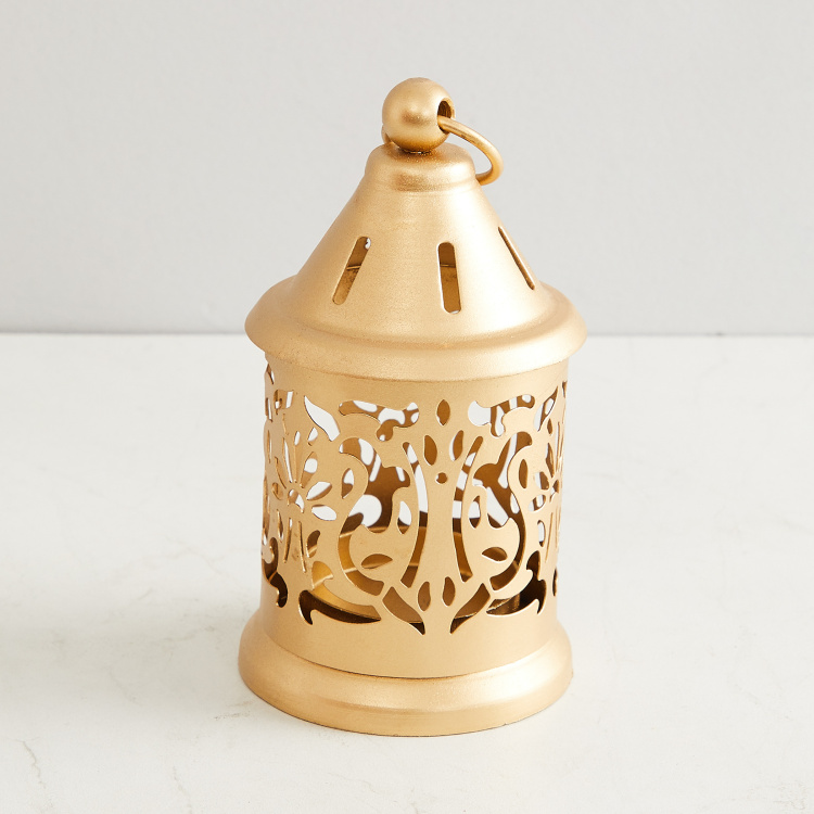 Raga-Manthan Metal Round Hanging Lantern - Set Of 2 -6 cmx 6 cm x 12 cm