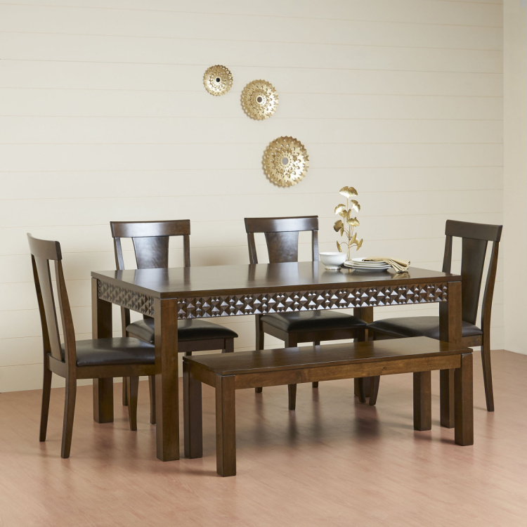 Rio 6-Seater Dining Table - Brown-Without Chair