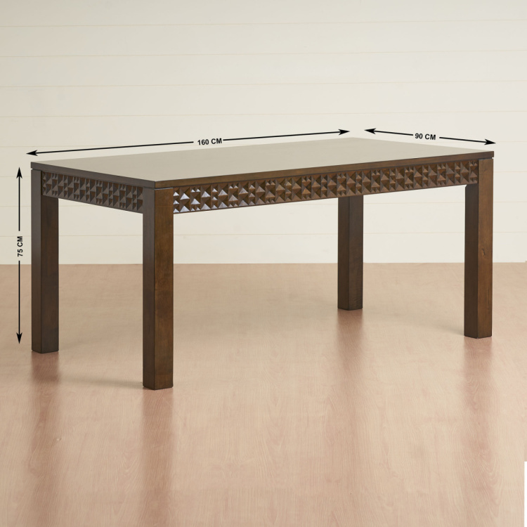 Rio 6-Seater Dining Table - Brown-Without Chair