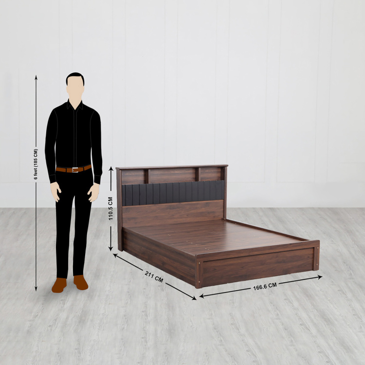 Lewis Queen Size Bed With Hydraulic Box Storage- 166 x 211 cm