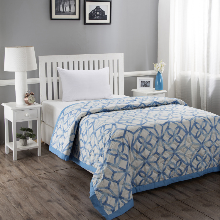 MASPAR Modern Aesthetic Printed Single Bed Quilt - 152 x 250 cm