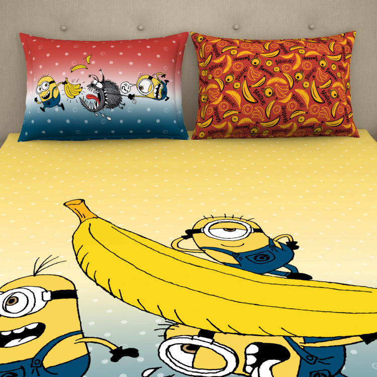 SPACES Minions 3-Piece Digital Print Double Bedsheet Set- 228 x 274 cm