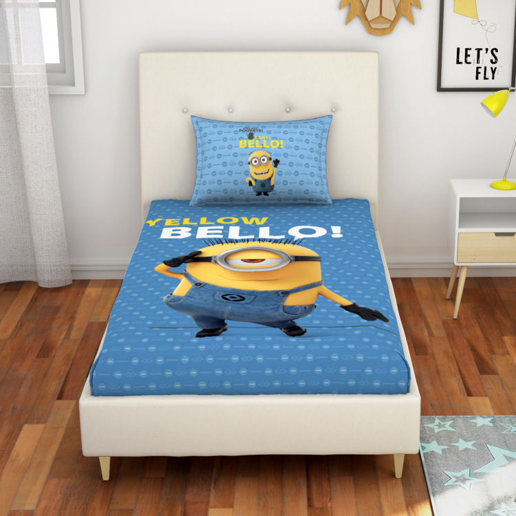 SPACES Minions 2-Piece Digital Print Single Bedsheet Set- 152 x 228 cm