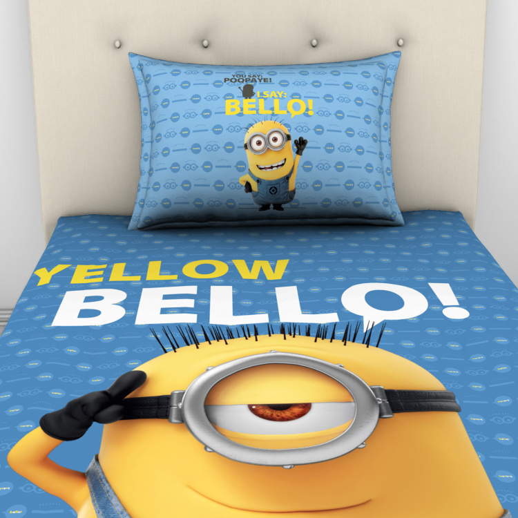 SPACES Minions 2-Piece Digital Print Single Bedsheet Set- 152 x 228 cm