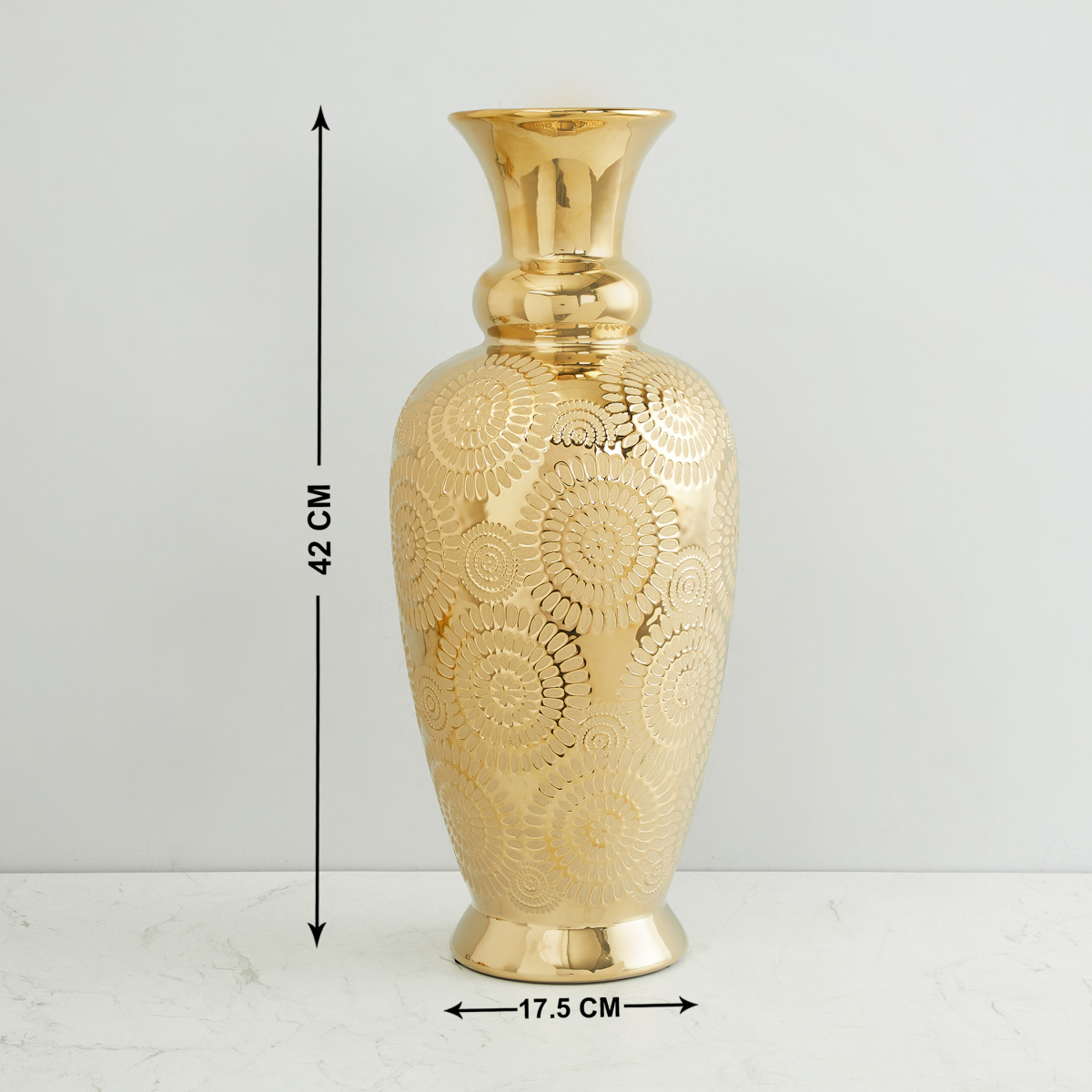 Buy Splendid Doris Embossed Flower Vase from Home Centre at just