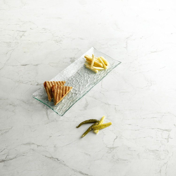 Costa-Cassidy Textured Transparent Glass Serving Tray