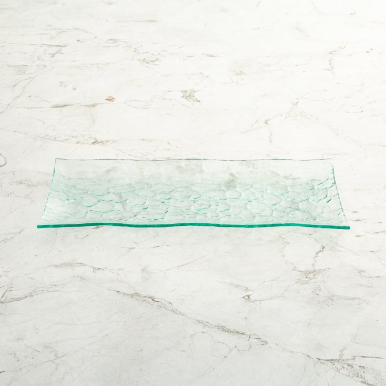 Costa-Cassidy Textured Transparent Glass Serving Tray