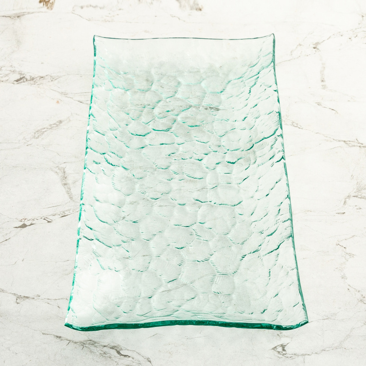Costa-Cassidy Textured Transparent Glass Serving Tray