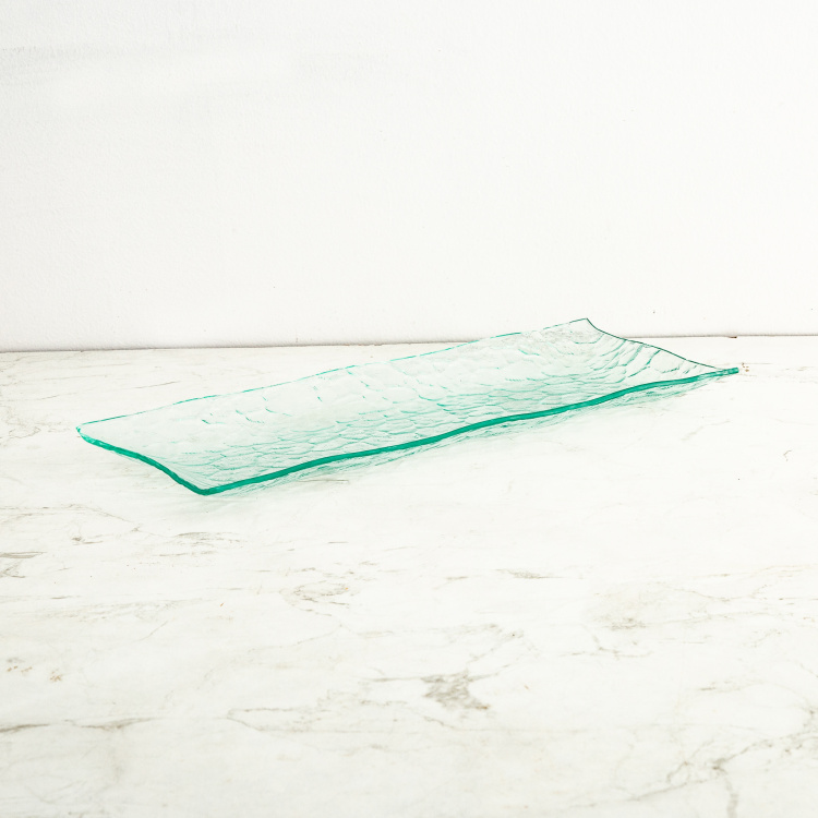 Costa-Cassidy Textured Transparent Glass Serving Tray