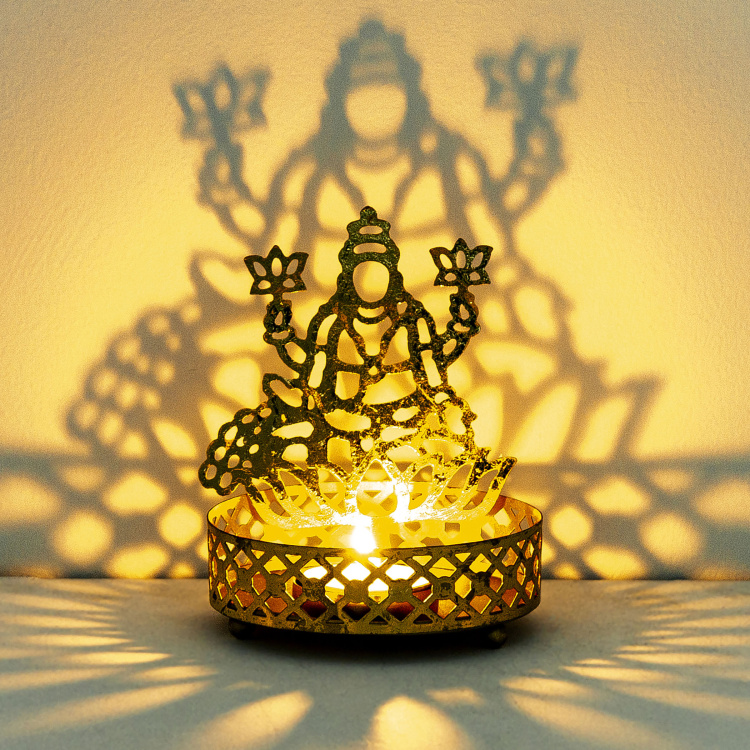 Divine Lakshmi Stencil T-light Holder