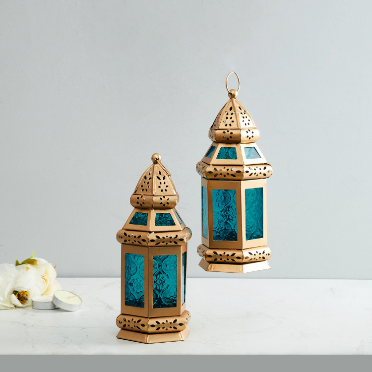 Rigel Set of 2 Textured Morrocan Lantern