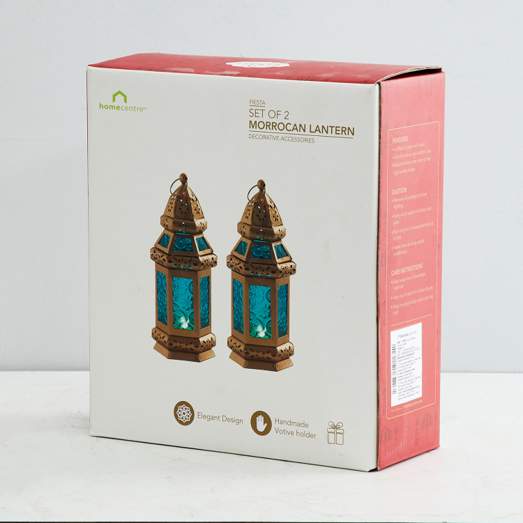 Rigel Set of 2 Textured Morrocan Lantern