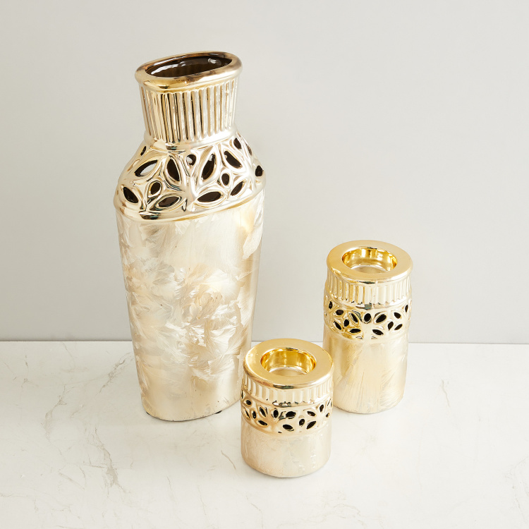 Stellar Fantasy Laser-Cut Vase with T-Light Holder - Set of 3