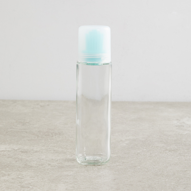 Pamolive - Drizzle Printed Bottles - Glass -270 ml -Brush Oil Bottle 5 cm  L x 20 cm  H -Blue