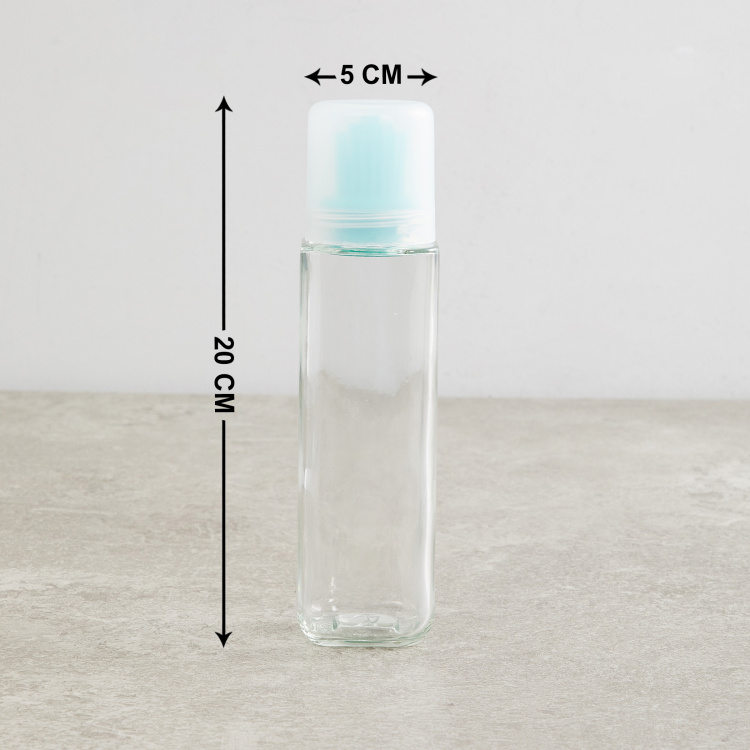 Pamolive - Drizzle Printed Bottles - Glass -270 ml -Brush Oil Bottle 5 cm  L x 20 cm  H -Blue