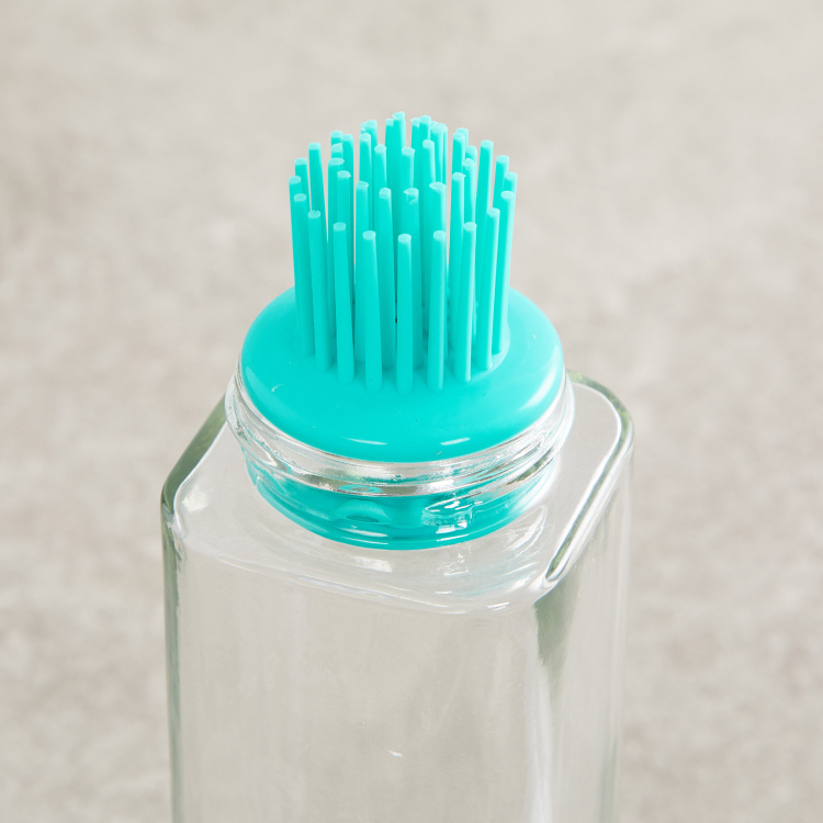 Pamolive - Drizzle Printed Bottles - Glass -270 ml -Brush Oil Bottle 5 cm  L x 20 cm  H -Blue