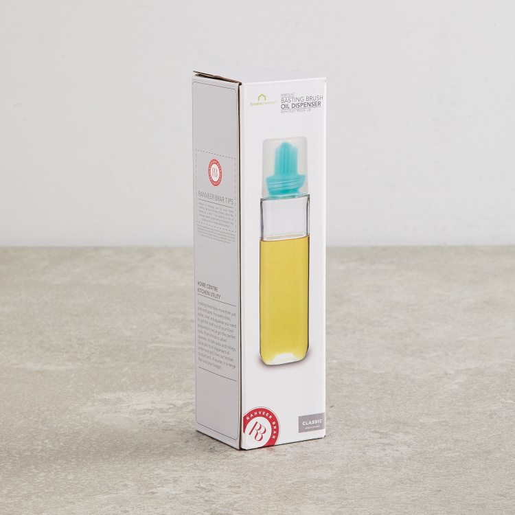 Pamolive - Drizzle Printed Bottles - Glass -270 ml -Brush Oil Bottle 5 cm  L x 20 cm  H -Blue