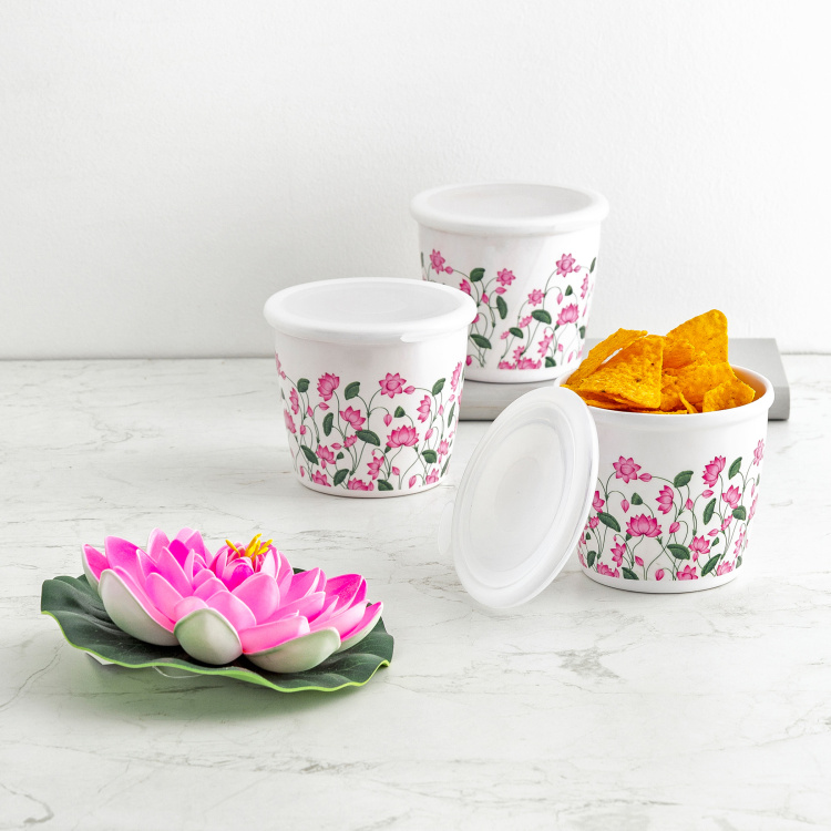 Sutra-Floret Floral Print 3-Piece Canister Set
