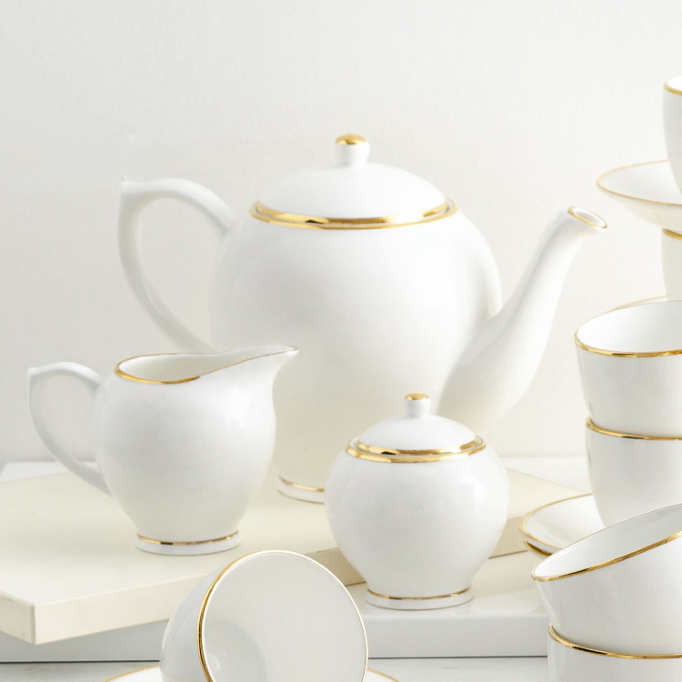 Jodhpur Goblin 15-Pc. Golden Border Tea Set