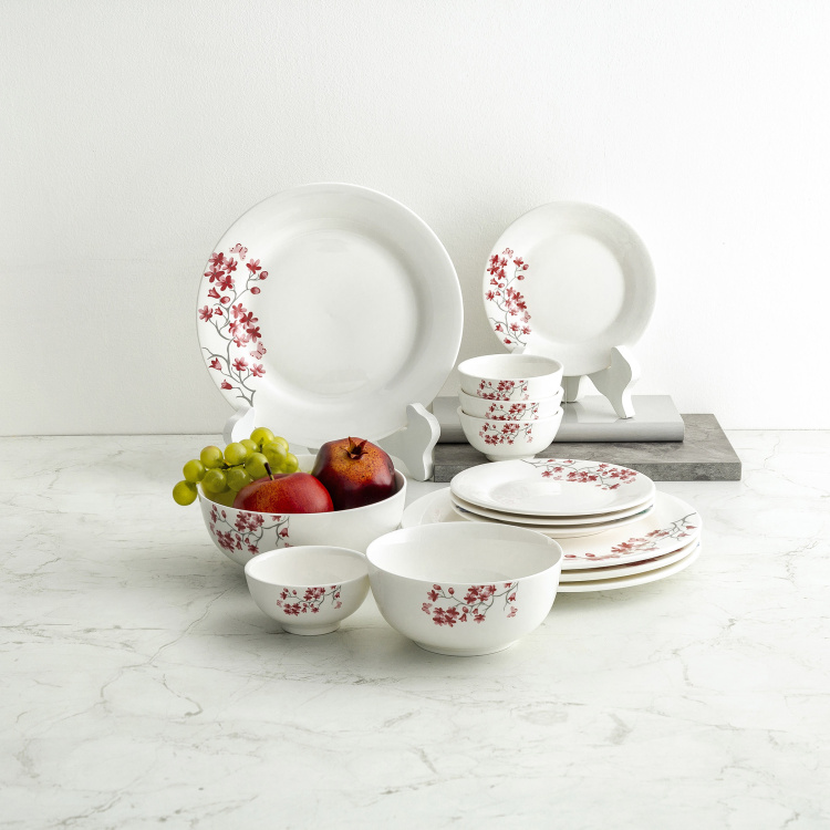 Pristine-Volga 14-Piece Floral Print Dining Set