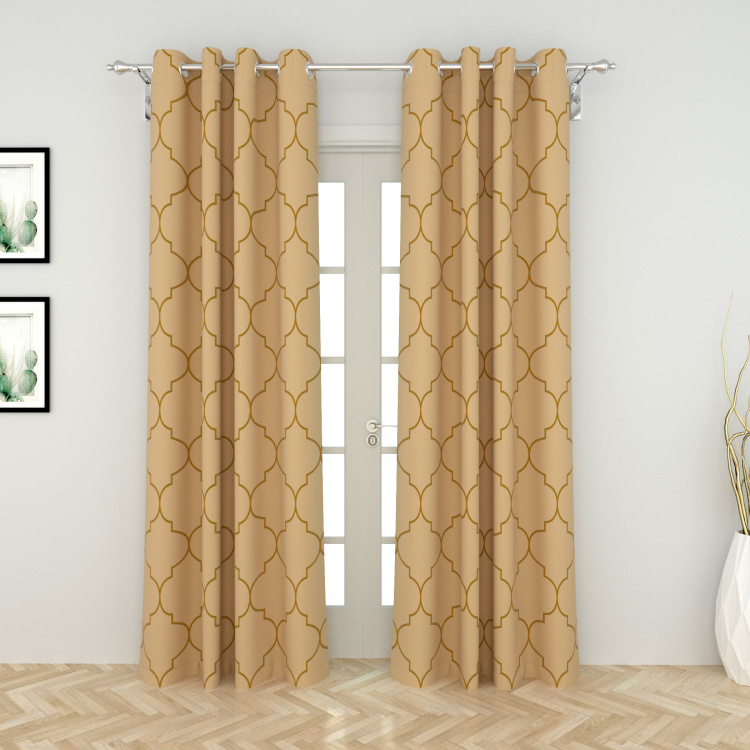 Ananda-Ogee Printed Semi-Blackout Door Curtain Pair - 120 x 225 cm