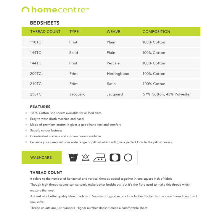 Ananda-Tales Printed 3-Piece  Double Bedsheet Set - 228 x 274 cm