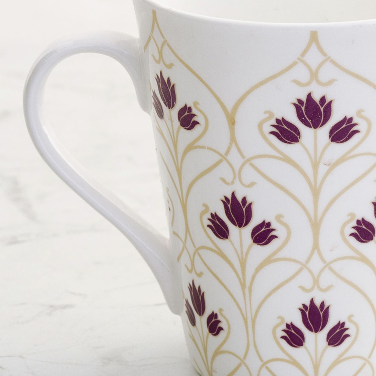 Mandarin Splendid Floral Print Mug - Set of 3 - 340 ml