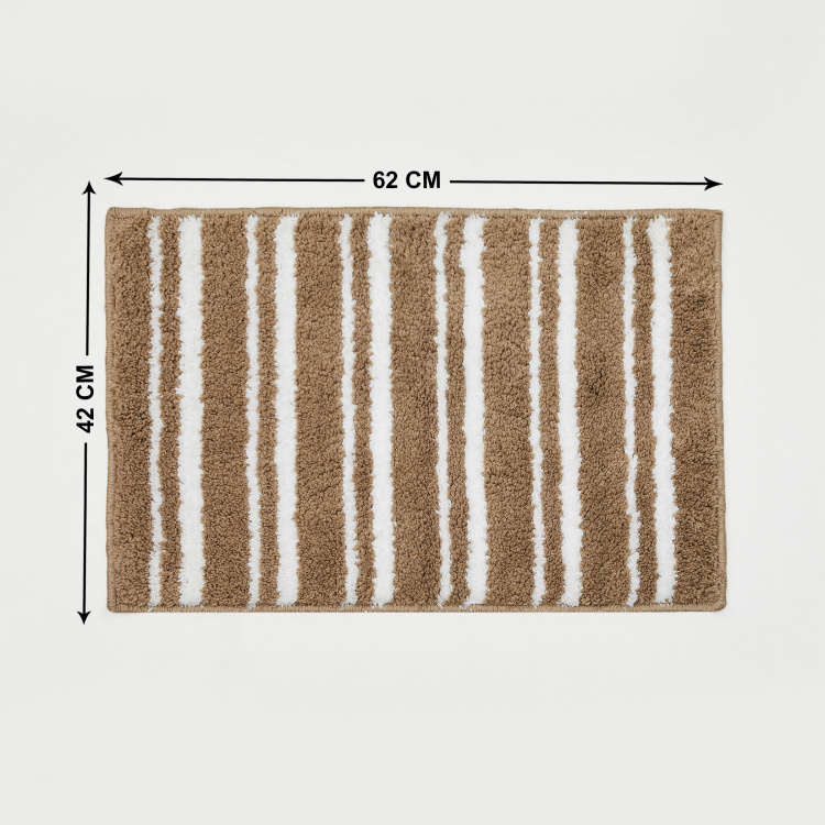 Spinel Textured Polyester  Tufted Bathmat  : 42 cmL x 62 cmW  Beige