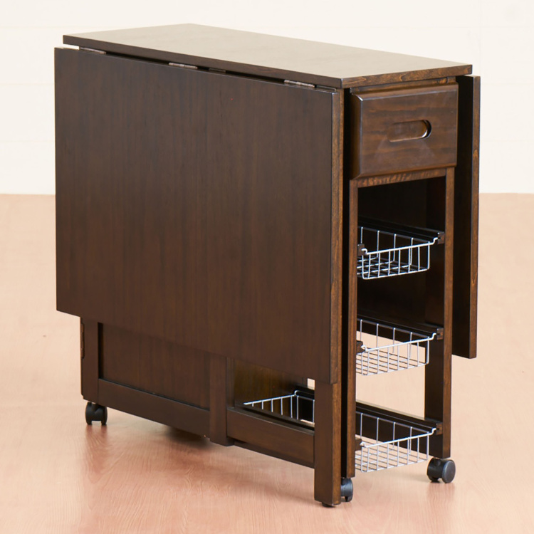 Butterfly 4-Seater Basket Storage Dining Table Set with Chairs - Brown