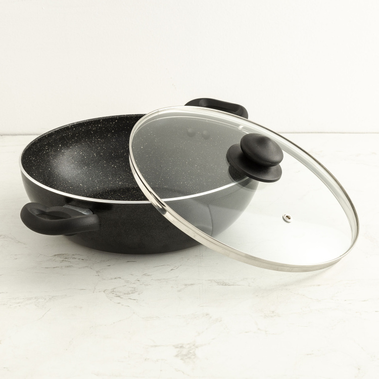 PRESTIGE Granite Twin Frying Pan and Kadai with Lid - Set of 2