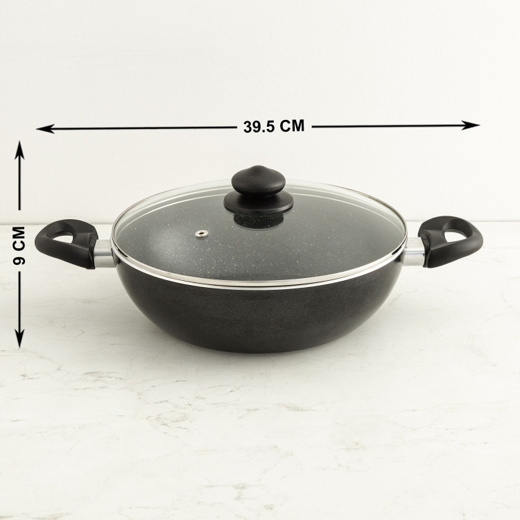 PRESTIGE Granite Twin Frying Pan and Kadai with Lid - Set of 2