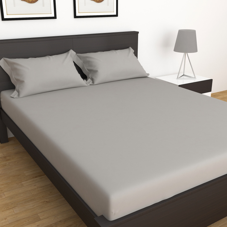 Alaska Jersey 3-Piece Solid King Size Bedsheet Set - 180 x 195 cm