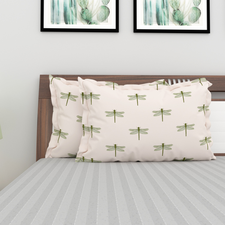 Mandarin Dragonfly Print Pillow Case - Set of 2 - 45 x 70 cm