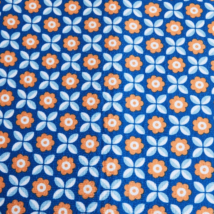 Raisa Retro Blue Floral Dish Drying Mat And Dish Rack Set