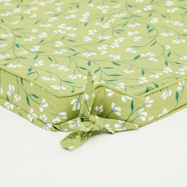 Poise Retro Printed Chair Pad - 41 cm X 41 cm - Cotton - 41 cmL X 41 cmW