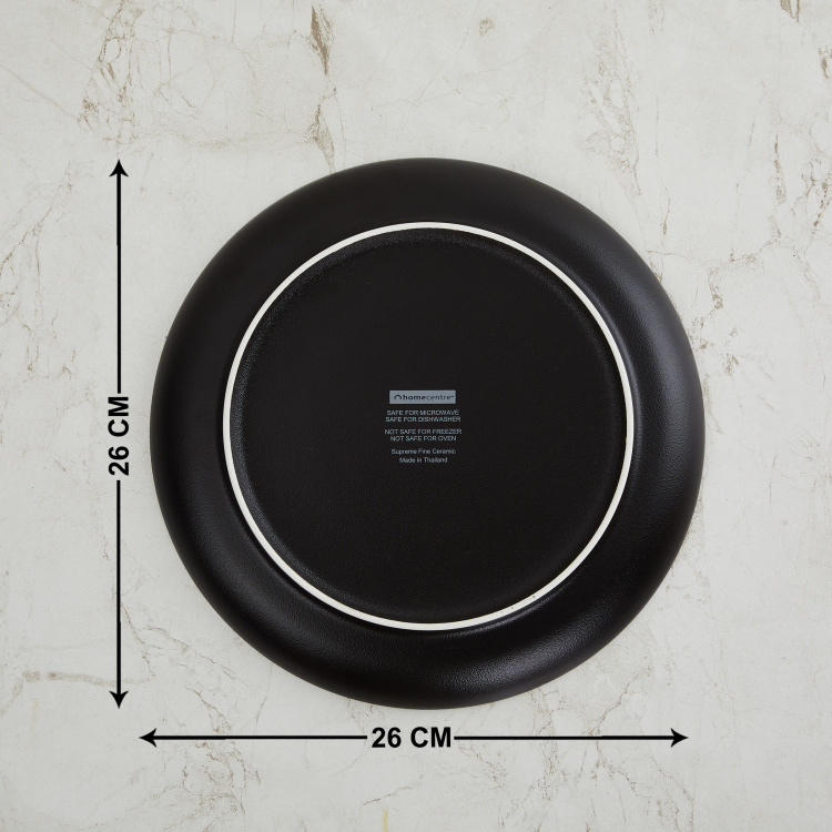 Altos Solid Dinner Plates - Porcelain - Dinner Plate 26 cm L x 26 cm W x 2 cm H -Black